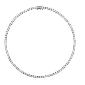 Dorsey Kate Round Cut, Lab White Sapphire Silver Rivière Necklace - 16 Inches